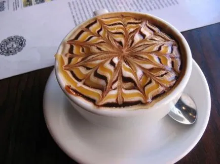 Gyönyörű fotó-képek kávé, latte art - tisztességes iparos - kézzel készített, kézzel készített