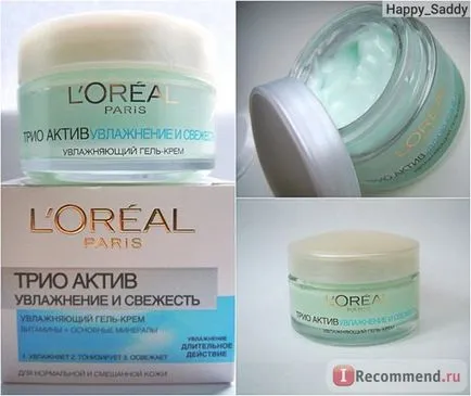 A krém-gél az arc L oreal Trio aktív frissességet normál és kombinált bőrre - «Loreal gél-krém