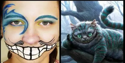 Smink Cheshire Cat az Alice csodaországban című Halloween kezük