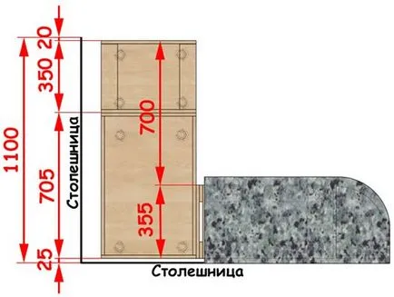 bucătărie de Jos de joncțiune de colț de 90 de grade