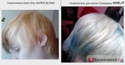 Decantore pentru păr Supermash blondex - «păr ca zăpada de prima dată (înainte și după)