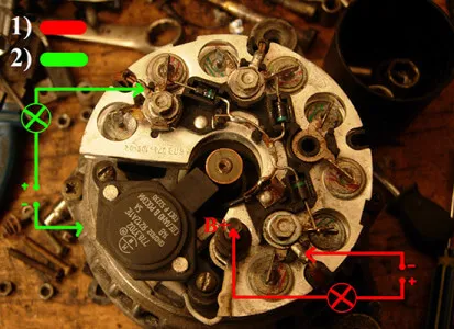 Verificarea generatorului punte diode