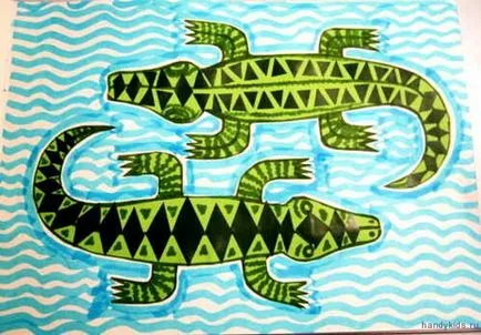 Colorat crocodil în stil african