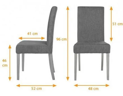 Caracteristici de dimensiuni standard de scaune scaun