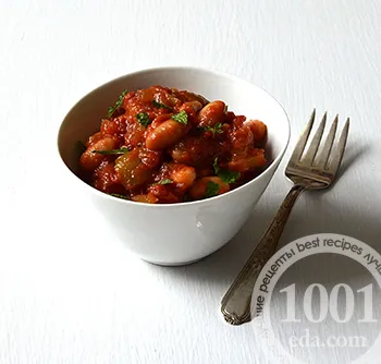 Lobio рецепта с домати - топли ястия 1001 храна