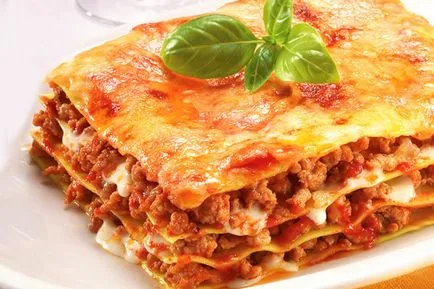 A recept az olasz konyha egyedi lasagna