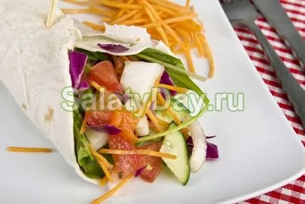 Saláta pita - nagy reggeli és piknik recept fotókkal és videó