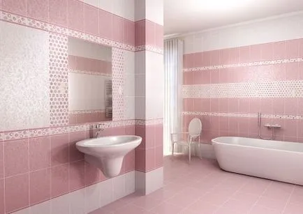 Розови дизайн баня характеристики и цветови комбинации (24 снимки)