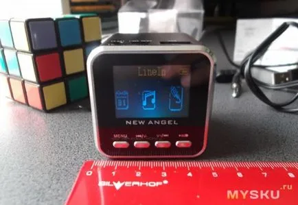 Мини куб преносим FM радио USB mp3 плейър черен цифров говорител