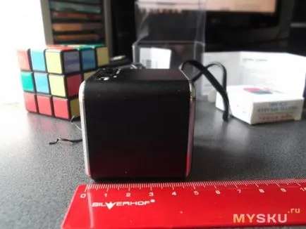 Мини куб преносим FM радио USB mp3 плейър черен цифров говорител