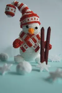 Snowman șirag de mărgele cum să facă propriile lor mâini