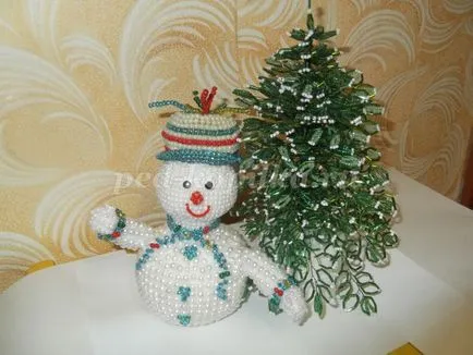 Snowman șirag de mărgele