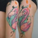 Tatuaj flamingo schițe de valoare în diferite stiluri și fotografii