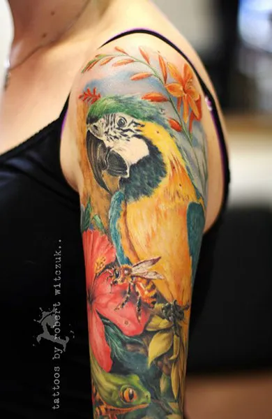 Parrot tatuaj - ceea ce înseamnă schițe tatuaj și fotografii