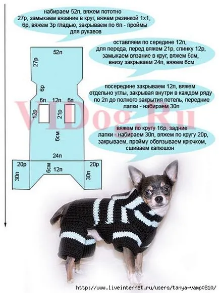 Присвояване за малки кучета дрехи с ръце на skhemevso за кучета и котки
