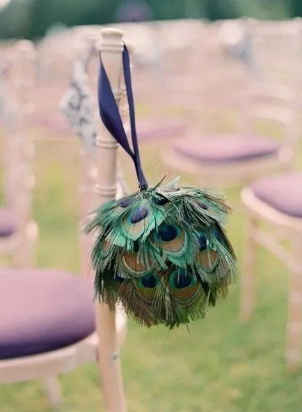 A téma az esküvő dekoráció madarak