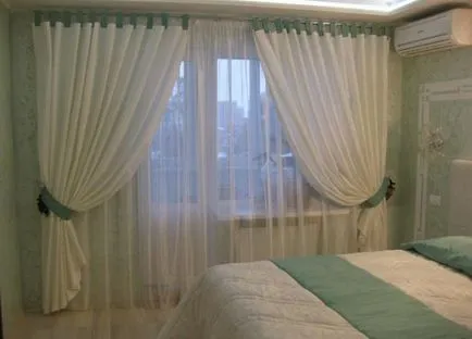 избор Тюл спалня на цвят, дизайн, материали, фото тюл завеси за спалнята на органза, муселин,