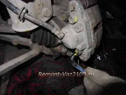Înlocuirea vazele de reparații cilindru principal de frână față 2109-2108
