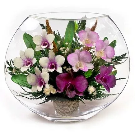 Természetes virágok vákuumban vagy üveg