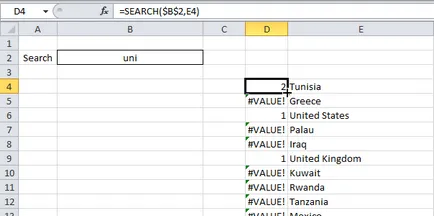 300 exemple de șirul de căutare Excel