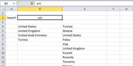 300 exemple de șirul de căutare Excel