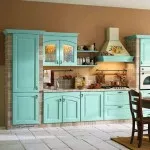Turquoise konyha optimális színt a belső, türkiz és barna belső