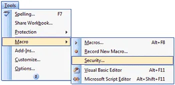 Макро ексел сигурност