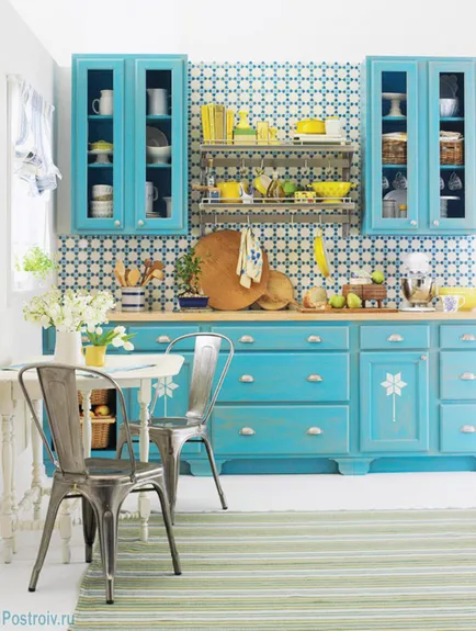 Turquoise konyha belső - fotó
