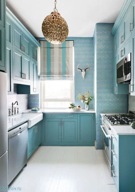 Turquoise konyha belső - fotó
