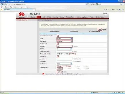 Beállítása a router Huawei hg8245