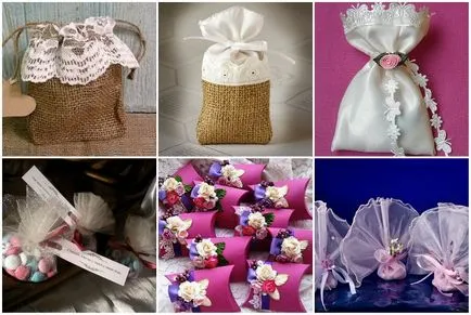 Бонбониера чанти за сватбата - как да изберете какво да се запълни производството на майсторски клас, а снимките