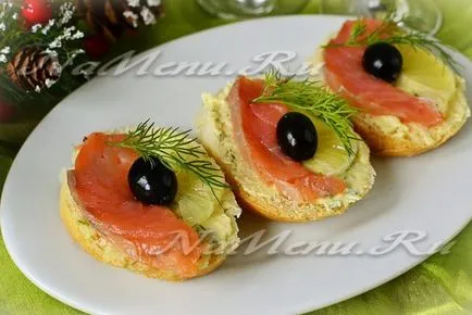Сандвичи с рецепта сьомга със снимка