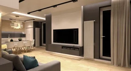 Design-ul de apartament de doua camere intr-un stil modern