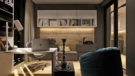 A design két hálószobás apartman egy modern stílusban