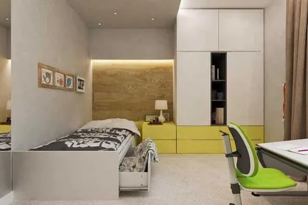A design két hálószobás apartman egy modern stílusban