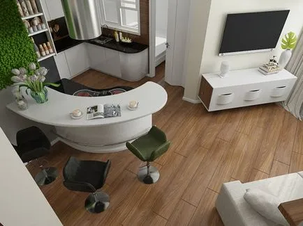 Proiect de design interior al unui apartament cu aspect non-standard