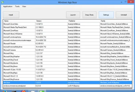 Mi a segédprogram Windows alkalmazásként főnök, vagy hogyan kell eltávolítani a metró-alkalmazás a Windows 8, a Windows fehér