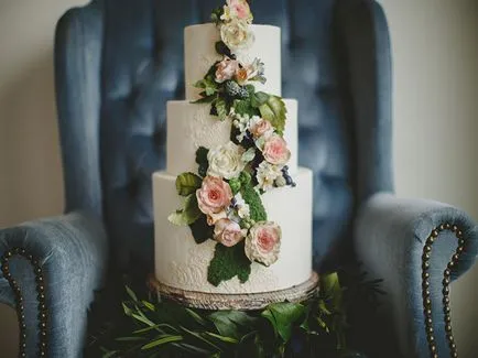 Elegáns ötletek fehér esküvői torták, homebaked