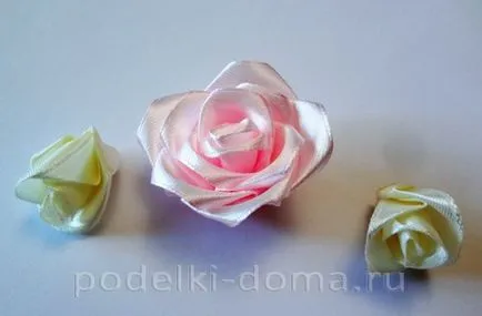 Rose delicate kanzashi tehnica (ace, master-class), o cutie de idei și ateliere