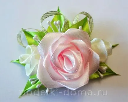 Rose delicate kanzashi tehnica (ace, master-class), o cutie de idei și ateliere