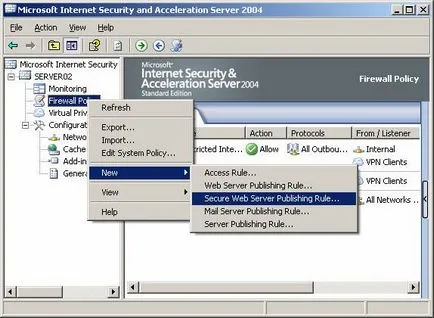 Az ISA Server 2004 Sugár-hitelesítés webes közzétételi szabályokat (2. rész)