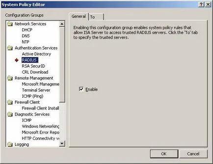 ISA Server 2004 Използване радиус регистрация за достъп до правилата за публикуване в мрежата (Част 2)