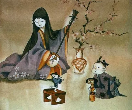 Issun-Boshi японската народна приказка със снимки