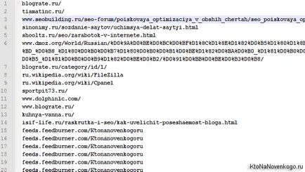 Deoarece lista de adrese URL domenii izola și a le elimina repetă folosind Notepad (lista gata
