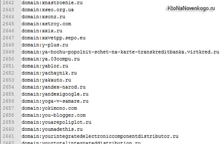 Deoarece lista de adrese URL domenii izola și a le elimina repetă folosind Notepad (lista gata