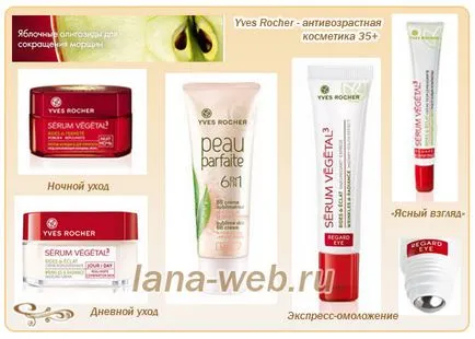 Fiatalító kozmetikumok Yves Rocher és Garnier