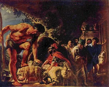 Ulise și Polyphemus Cyclops (un rezumat al mitului cu ilustrații)
