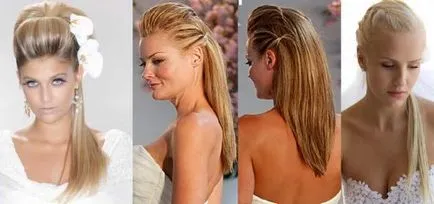 Hogyan tegyük egy esküvői frizurák egyenes haj stílusa!