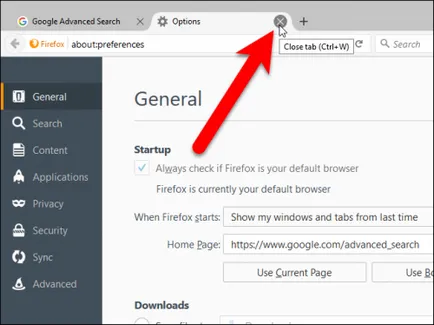 Как да се възстанови на затворения раздел Chrome, Opera, Firefox