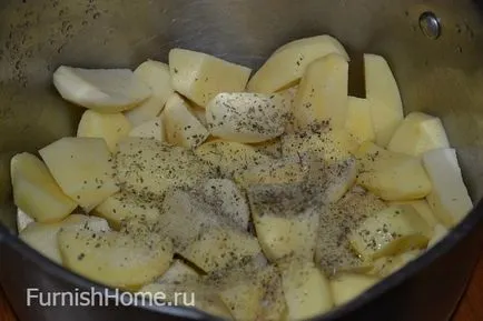 Burgonya a sütőbe sertéshús steak a csont